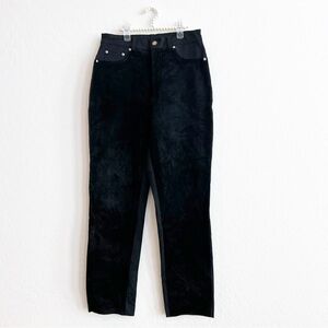 Paolo Santini Women's Vintage Leather Suede Pants Black Straight Leg 10